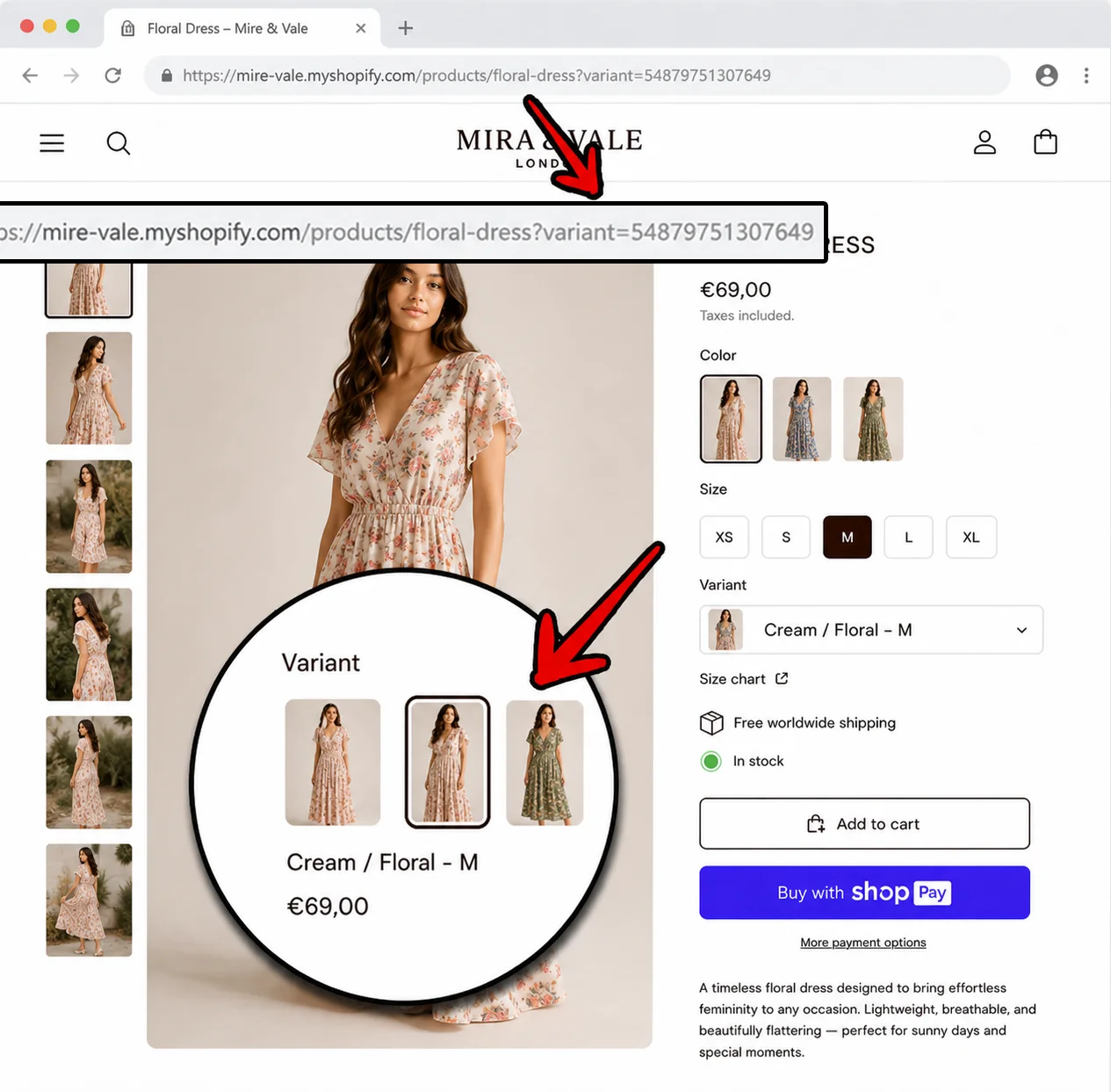 Before – ?variant= URL hurts SEO